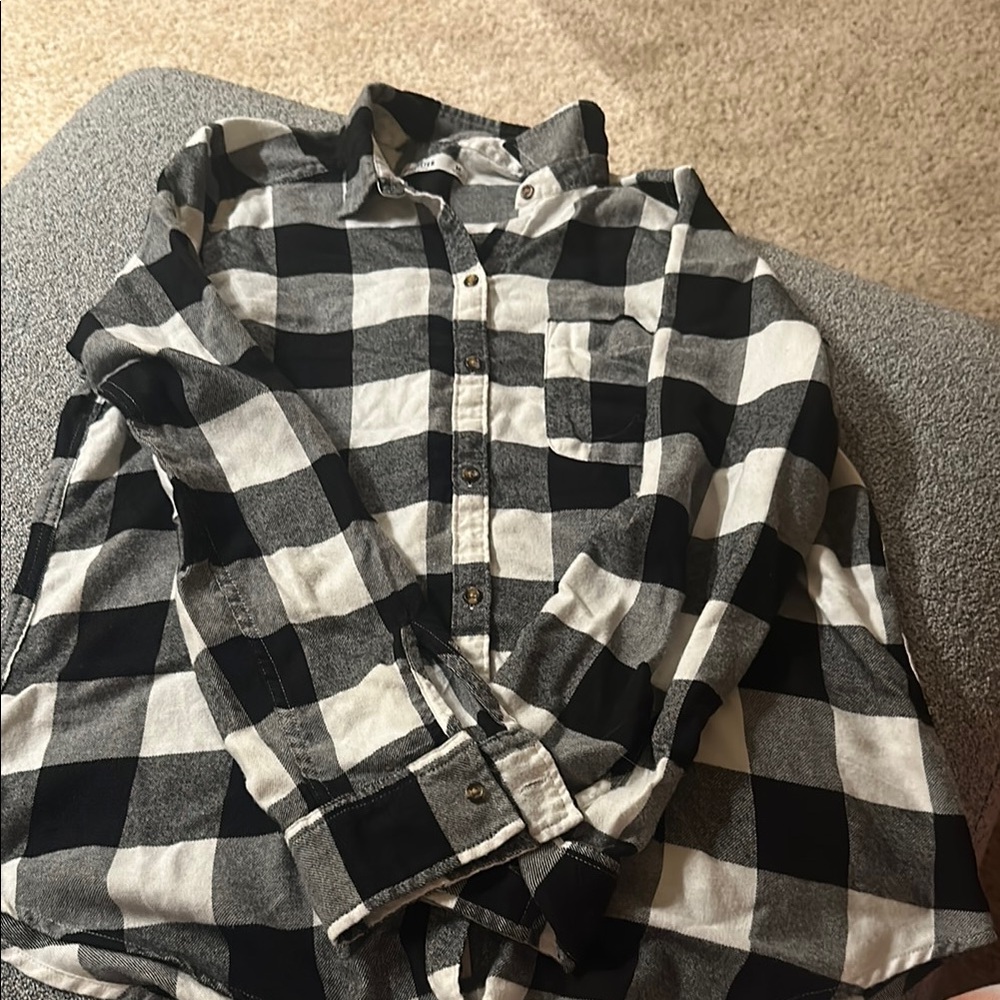 Black and White Checkered Men's Shirt